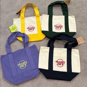 Trader Joe's Canvas Tote Bags Set brand new